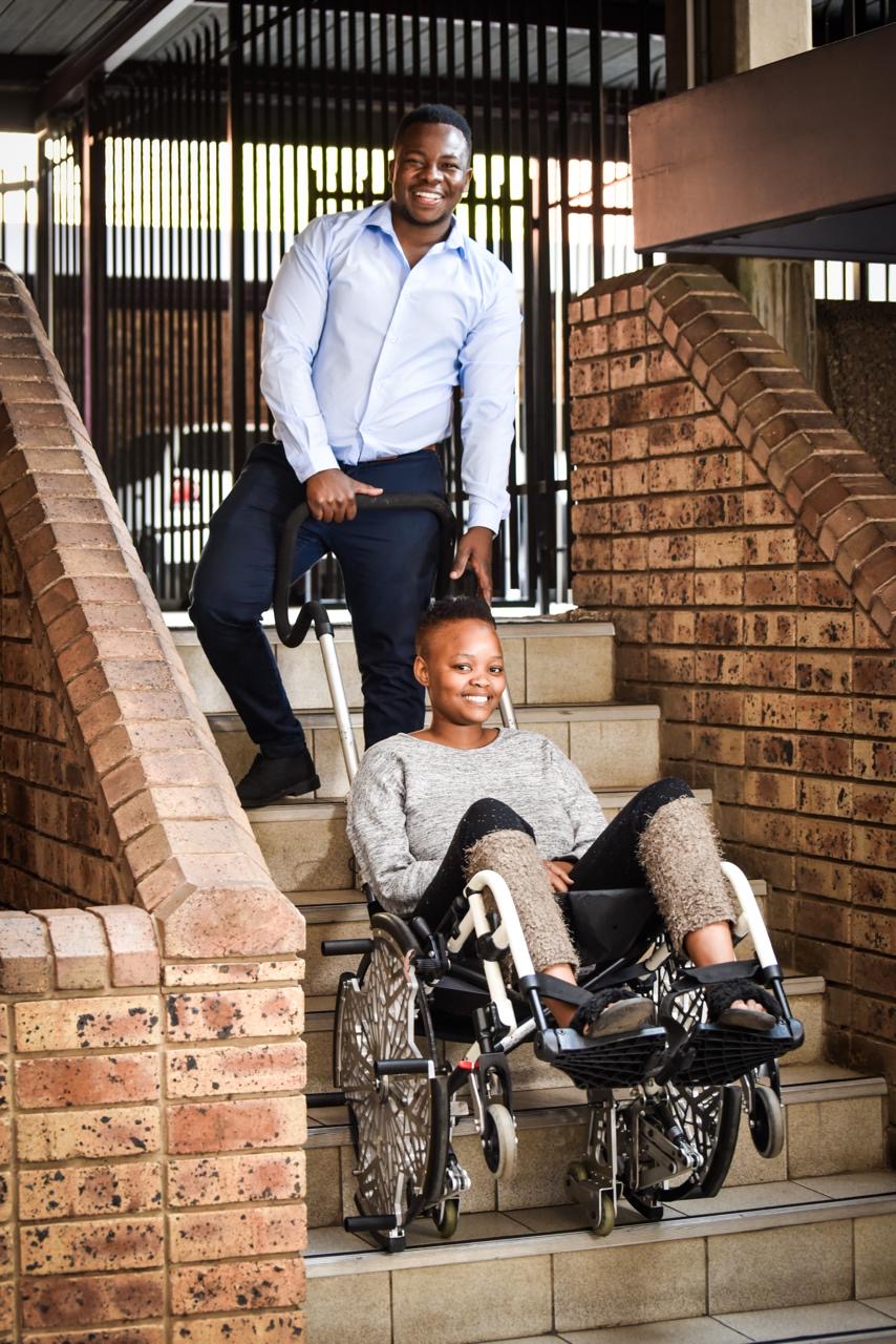 Wheelchair on rough terrain